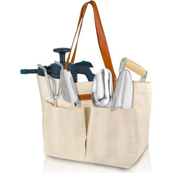 Canvas Garden Tool Tote Bag with Pockets Large Storage Organizer Durable - Picture 1 of 7